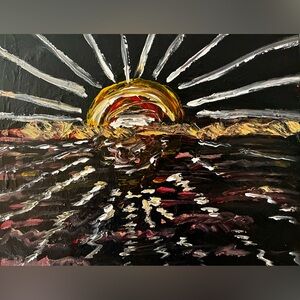Abstract Sunset Painting